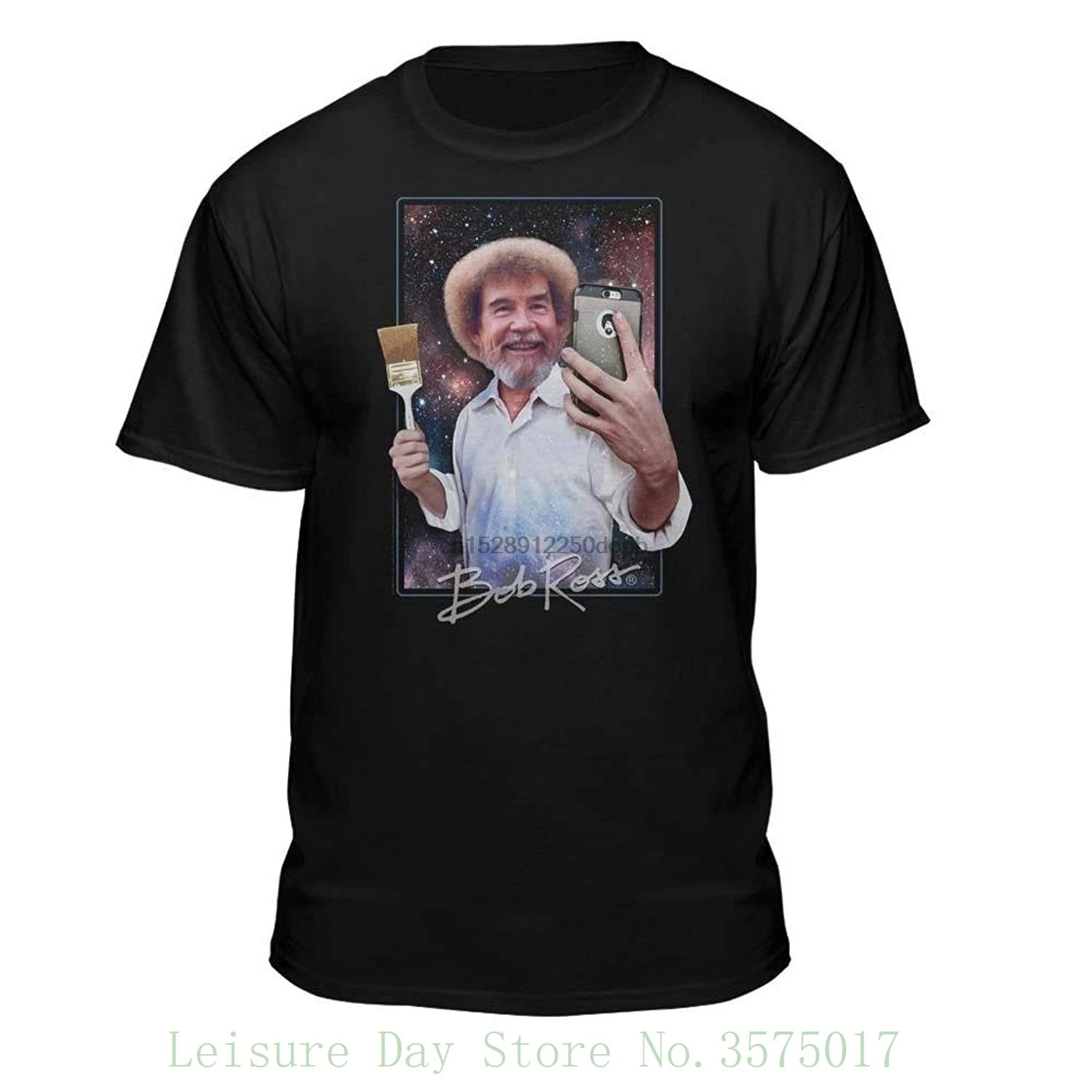Bob Ross Selfie Лицензионная футболка качественные футболки мужские с коротким рукавом