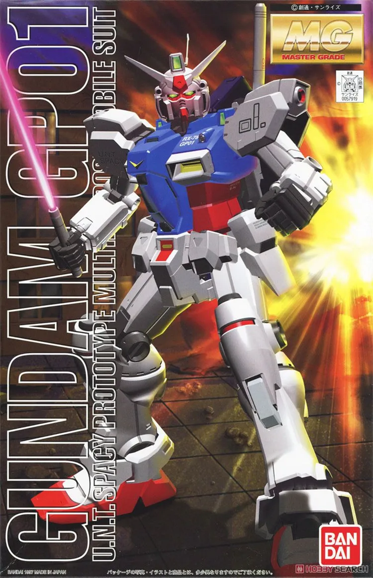 Bandai Gundam MG 1/100 RX-78 GP01 мобильный костюм сборные модельные комплекты фигурки