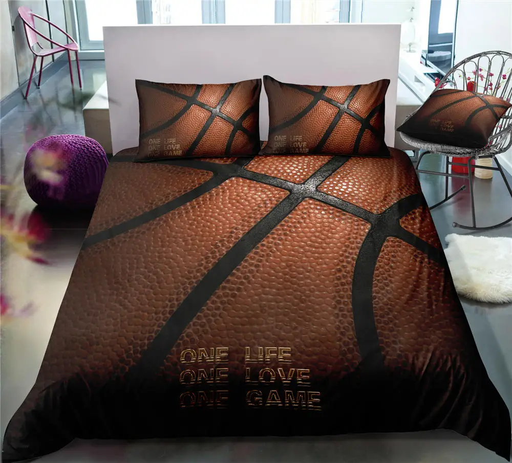 

Thumbedding Dropship One Big Basketball Print Bedding Sets Full 3D Sport Duvet Cover Set High Quality Designed Bed Set 3pcs