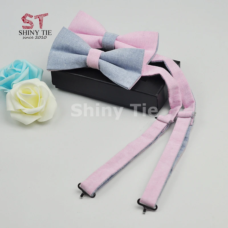 Бесплатная доставка мужские и женские галстуки-бабочки двухслойные цветные