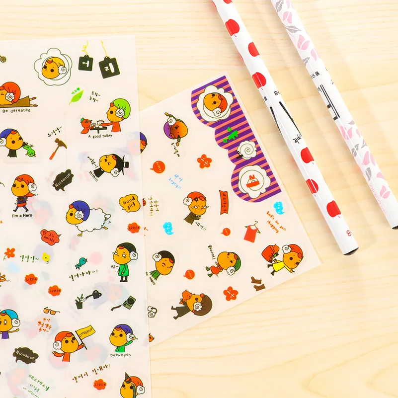 Наклейки из ПВХ 6 шт./компл. милые канцелярские принадлежности наклейки ручной