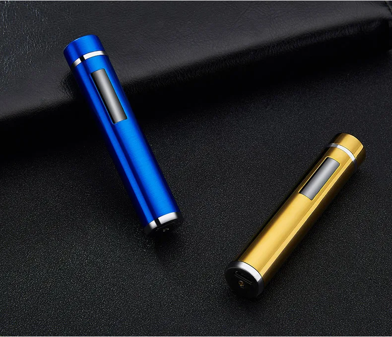 Популярная портативная Мини Электронная usb зажигалка с двойным дуговым цилиндром, может быть положена в портсигар ветрозащитная перезаряжаемая зажигалка
