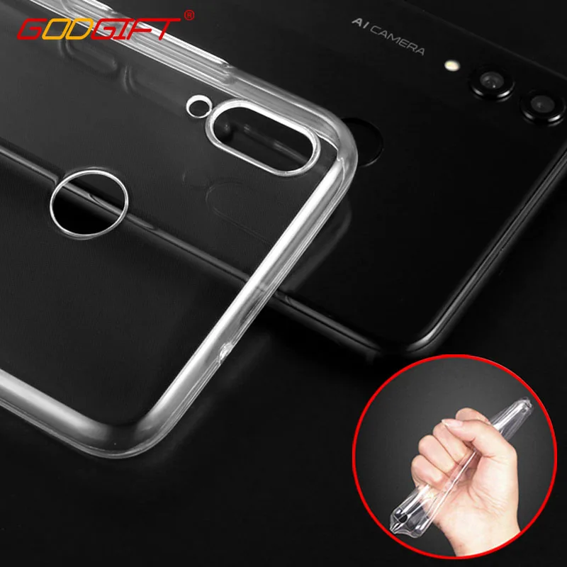 Чехол GodGift для Huawei Honor 8X Роскошный прозрачный силиконовый чехол 8C телефона Max 8 X C P8
