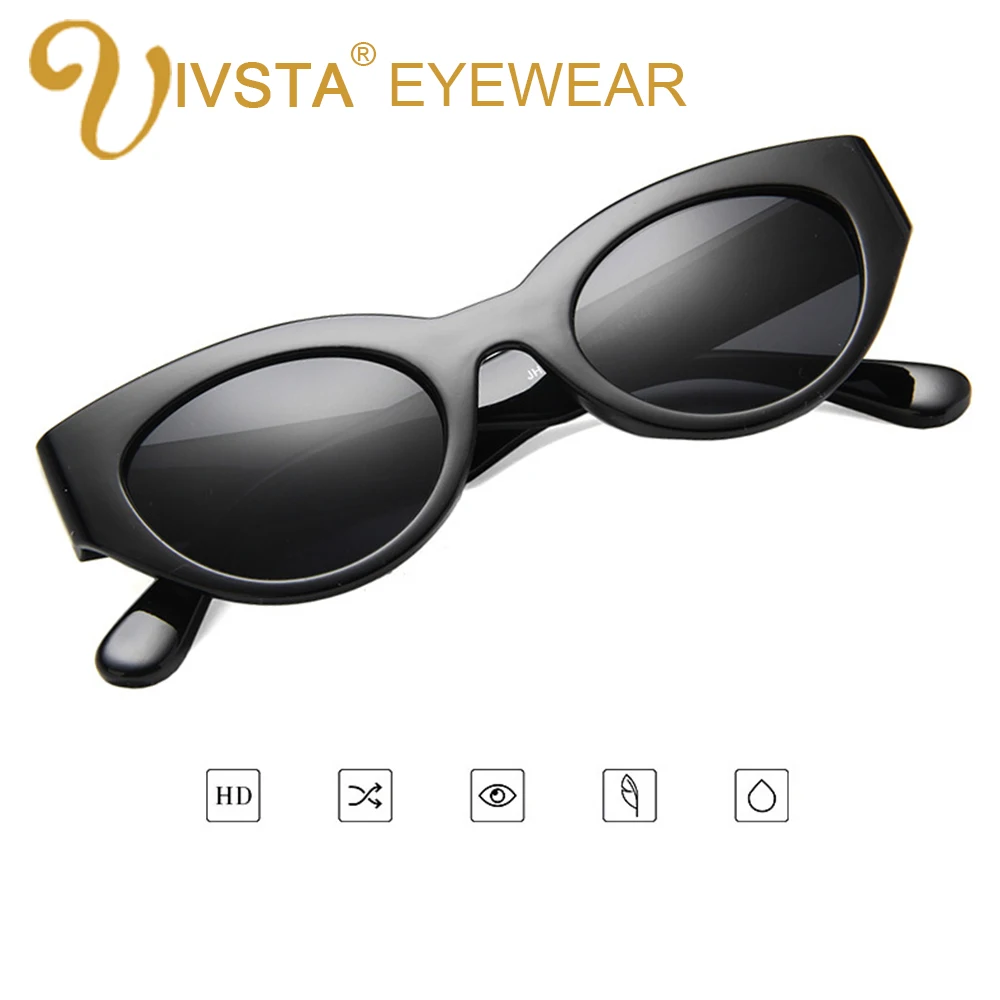 

IVSTA Vintage Sunglasses Women Cat eye Sunglass Retro Brand Designer Sun glasses Female Pink Mirror Eyewear Round Oval Myopia