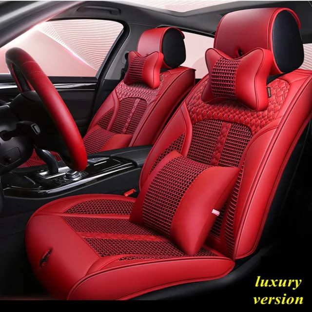 Red with Pillows Чехол для сиденья toyota land cruiser 80 100 prado 120 150 200 land-cruiser-prado yaris - Название цвета: Red with Pillows