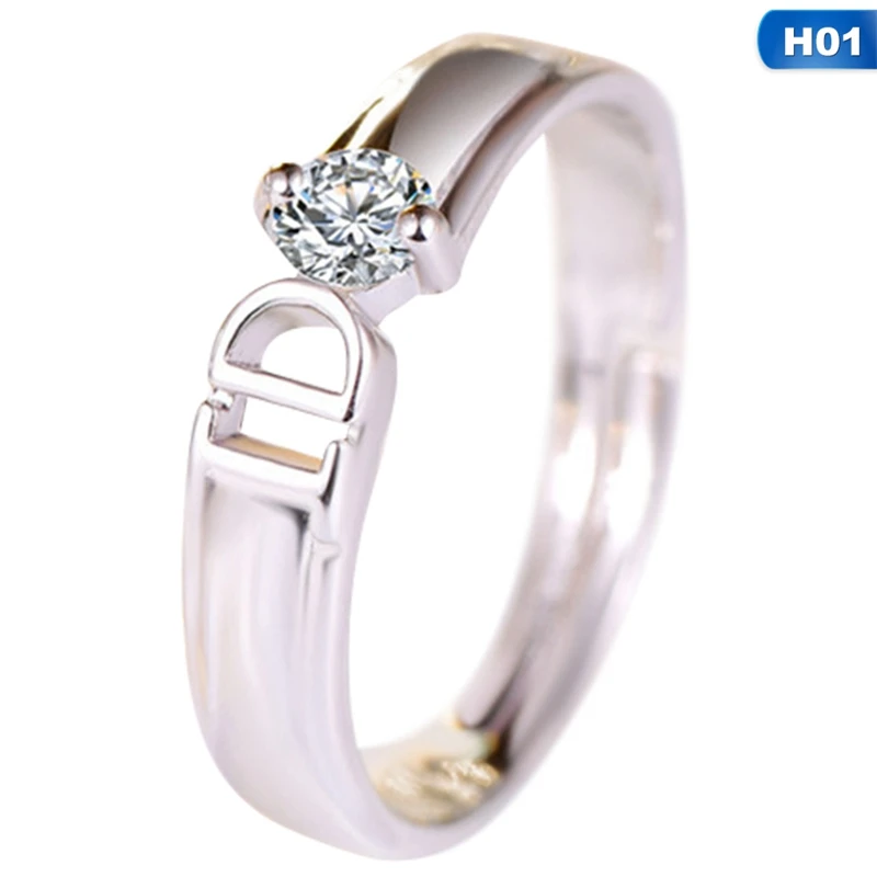 RG5436H01 For women Любовники регулируемые хрустальные кольца набор из нержавеющей стали любовь свадьба пара Открытое кольцо вечерние Вечеринка обручение Шарм ювелирные изделия Женщины Мужчины Горячие - Цвет основного камня: RG5436H01 For women