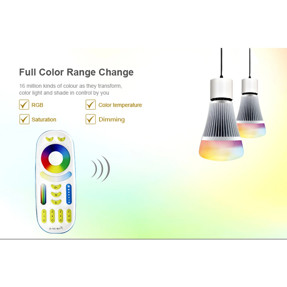 Milight 2.4G RF CCT RGB LED remote controller 30M 4zone WIFI wireless touch screen control for led strip bulb downlight | Лампы и