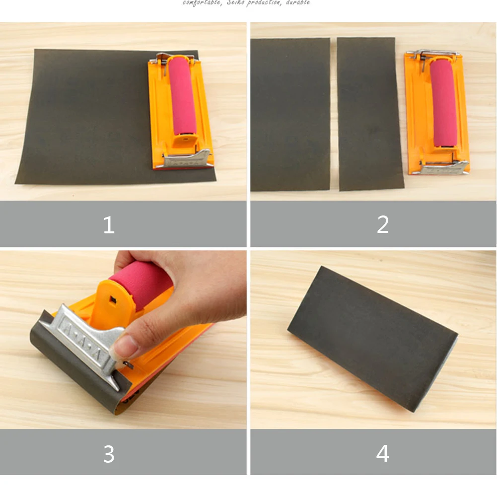 

Sandpaper Holder With Sponge Handle Clamp Hand Sander Sand Board Woodworking Wood Carving Wall Surface Polishing Sponge