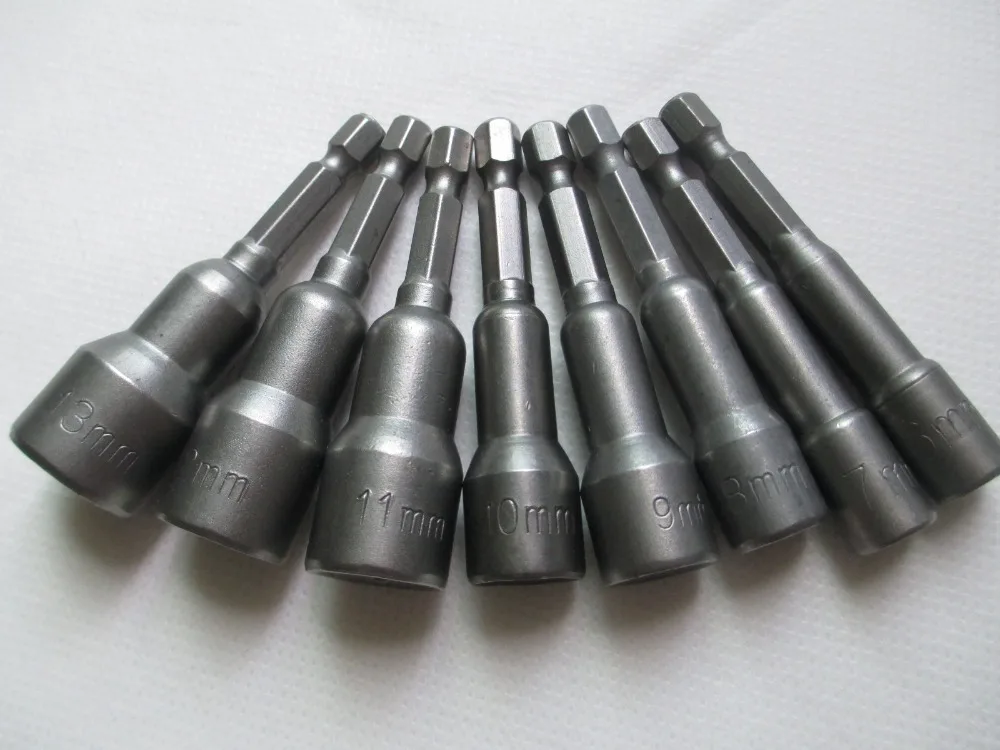 

8pcs Metric 6mm-13mm Magnetic Nut Driver Set Socket Adapter Hex Drill Bit Electric Screwdriver Socket Nut Setters Driver Bits