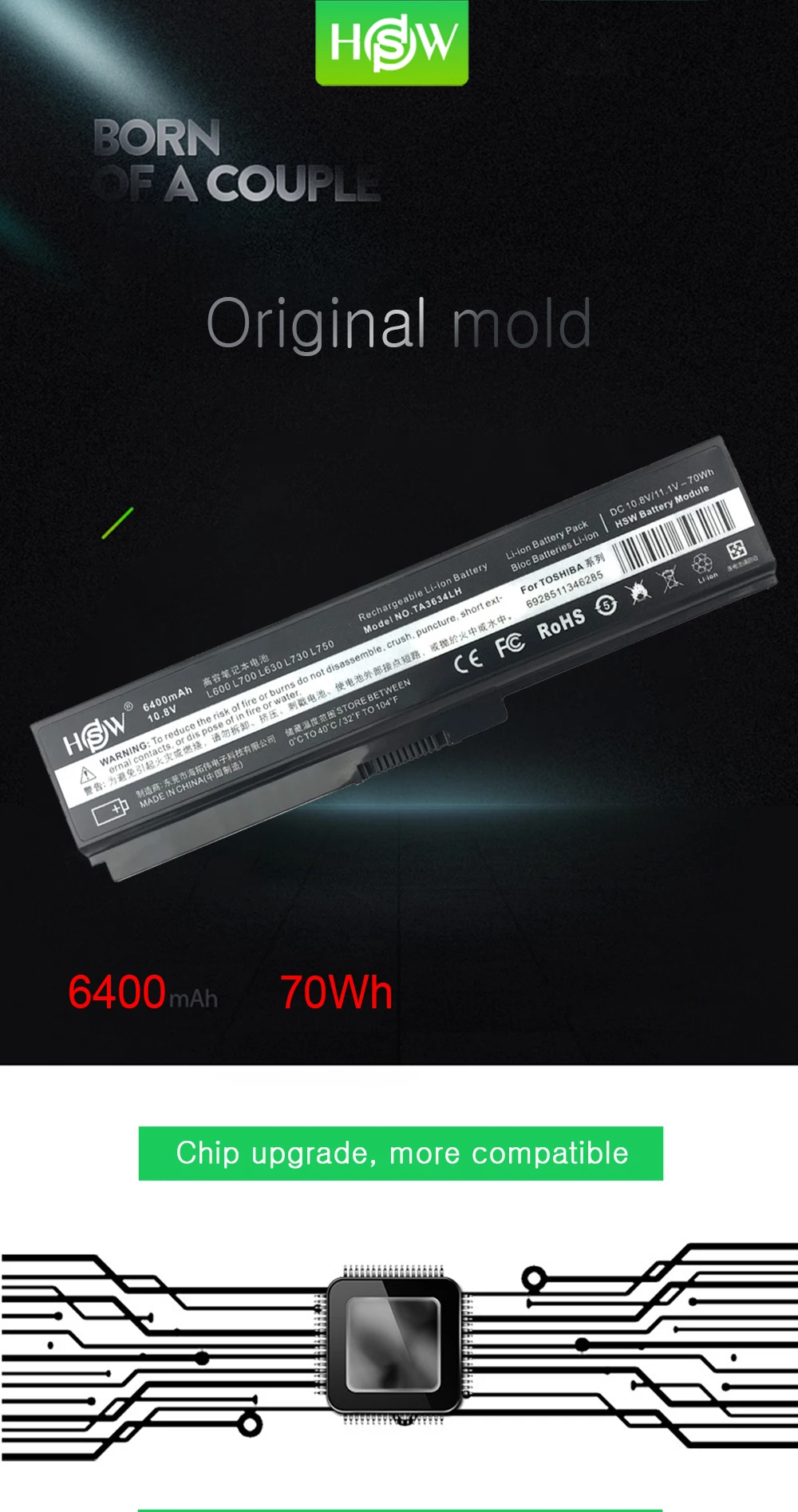 70Wh 6400 мА/ч, плюс L630 PA3634U PA3634U-1BAS Батарея для Toshiba Satellite PA3817U L510 L515 L600 L635 L640 L645 L655 L670 L310