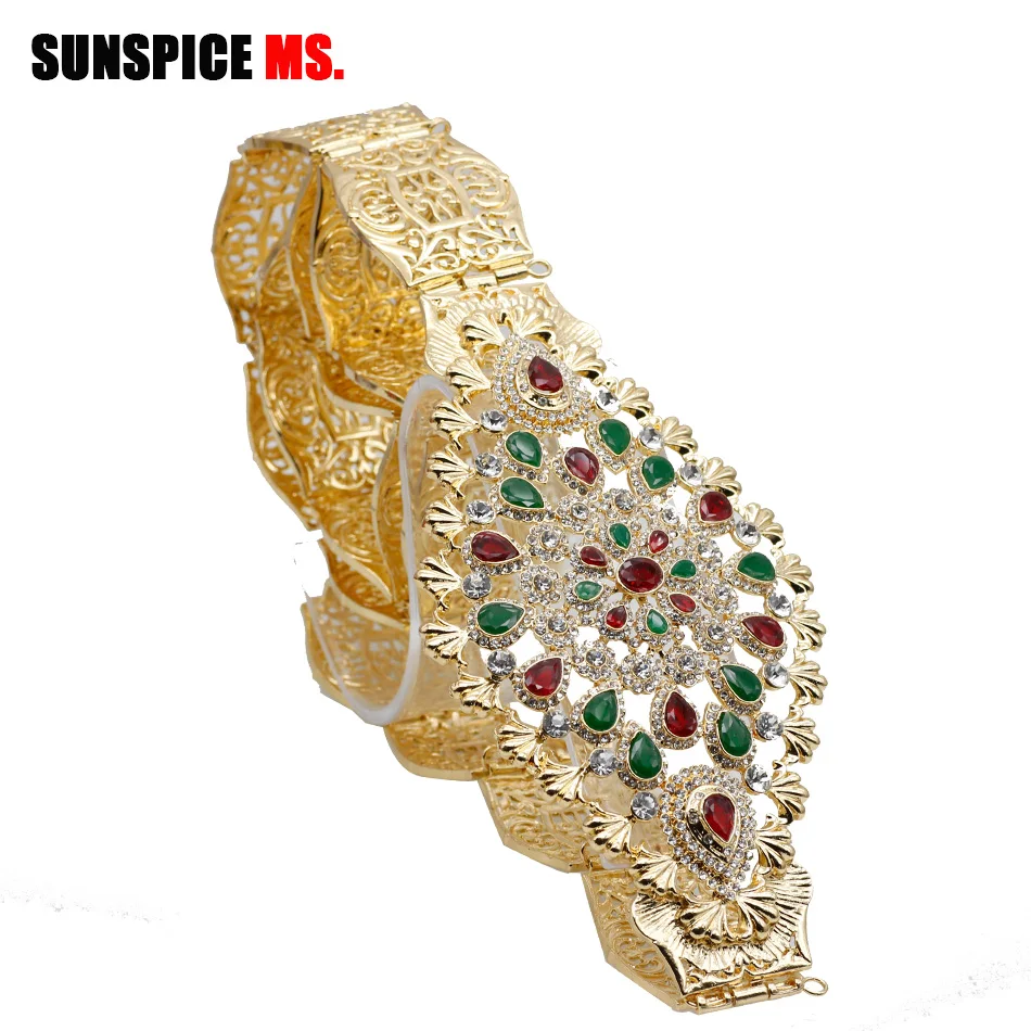 SUNSPICE-MS Fashion Moroccan Chic Caftan Wedding Metal Belt For Women Gold Color Adjust Length Waist Chain Bridal Jewelry Gifts