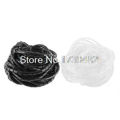 

2pcs 4mm 8mm OD White Black Flexible Wire Spiral Wrap Cable Protector 26M 10M