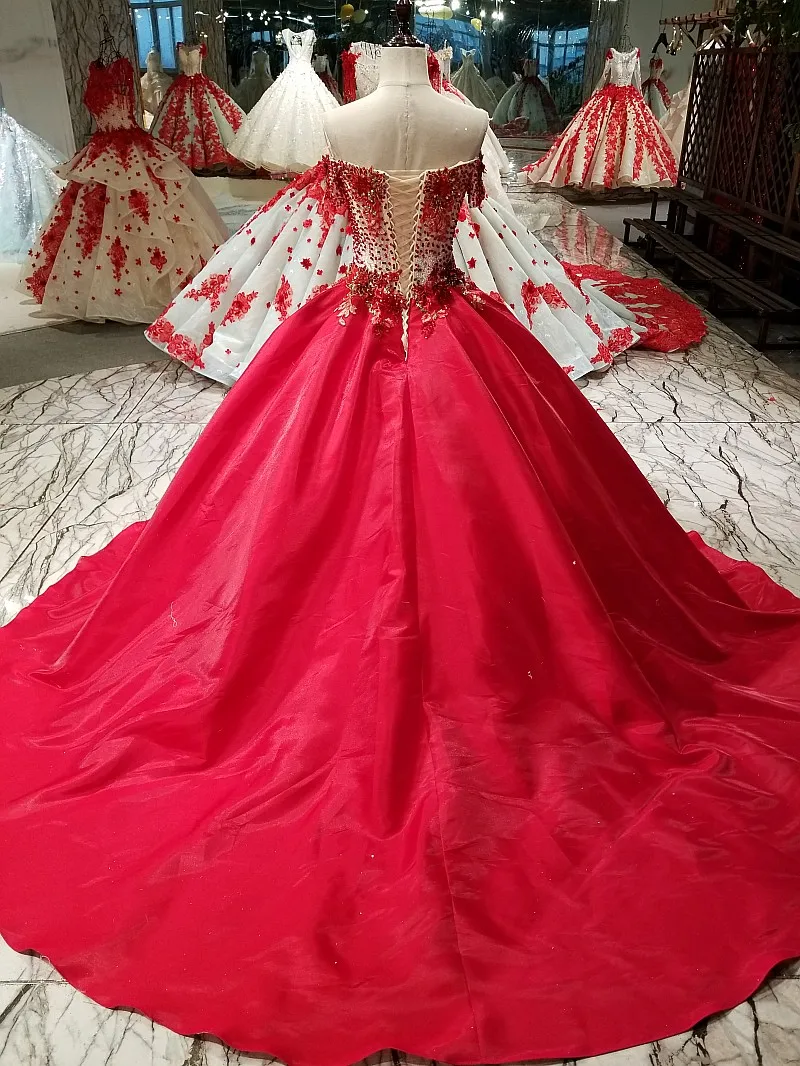 SSYFashion Новое свадебное роскошное красное вечернее платье высокого класса с