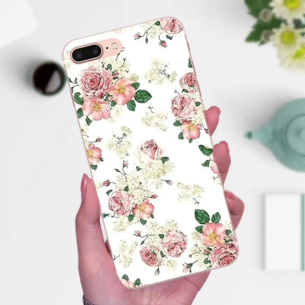 Peony Daisy Cactus Leaves Coque Phone Case Transparent Soft For Xiaomi Redmi Note 2 3 3S 4 4A 4X 5 5A 6 6A Pro Plus | Мобильные
