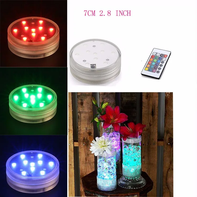 Free shipping 4pcs Battery operated Remote control 16colors Submersible LED light vases base for wedding celebration | Освещение