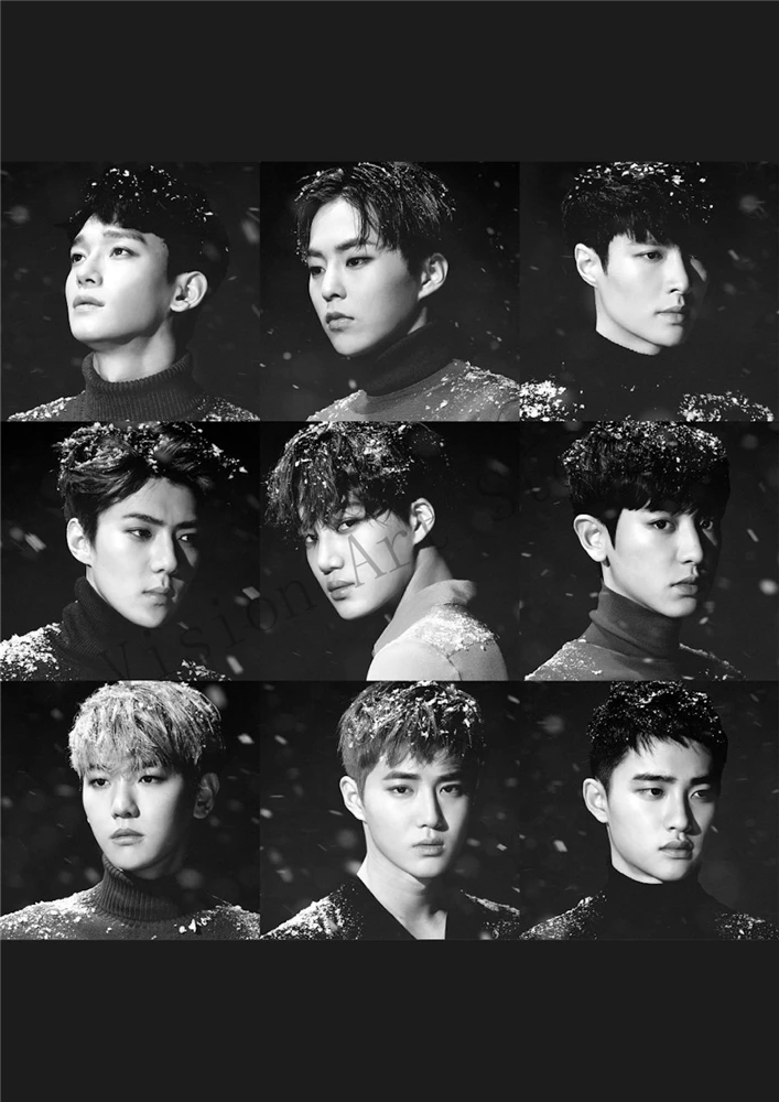 EXO плакаты K-Pop настенные наклейки поют для вас для жизни украшения стены белая бумага с покрытием