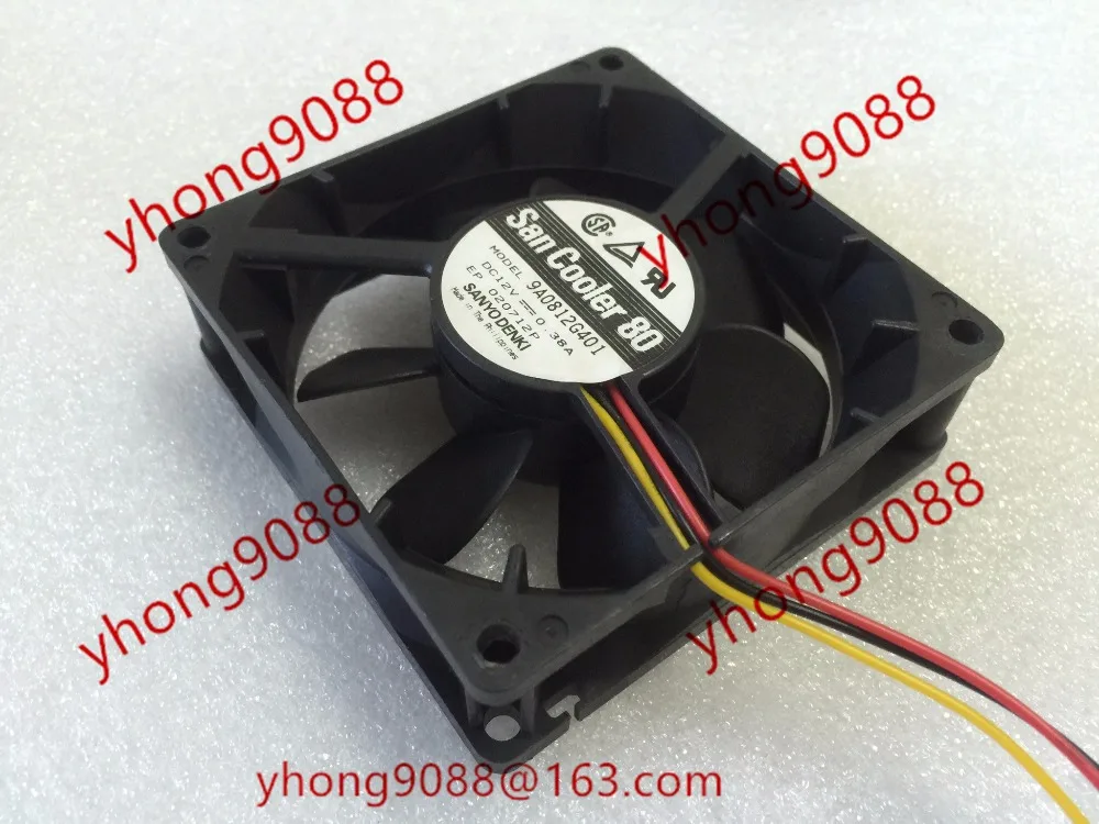 Вентилятор охлаждения сервера Sanyo Denki 9A0812G401 DC 12 В 0 38 а 80x80x25 мм|square fan|server fan80x80x25mm fan |