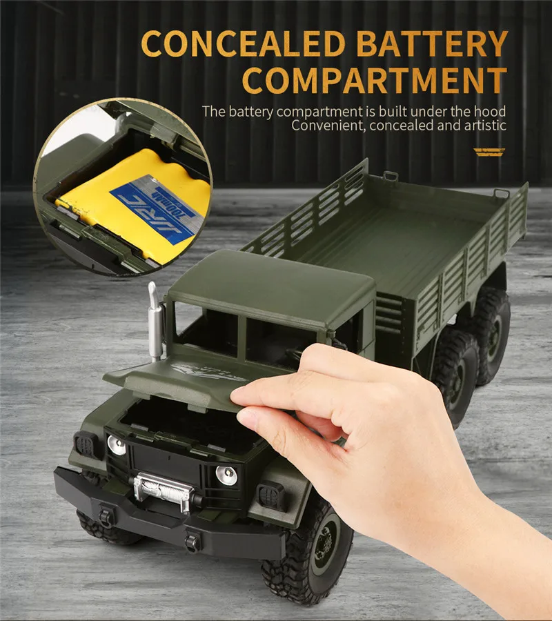 JJRC Q62 Q63 Q64 1/16 2,4G 4WD длительный срок службы батареи внедорожный военный багажник гусеничный Радиоуправляемый автомобиль пульт дистанционного управления внедорожные игрушки детские подарки