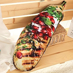 Eggplant Летний барбекю плюшевый декор подушки барбекю овощи/морская еда как настоящая плюшевая подушка в виде еды баклажан/колокольчик перец/кукуруза/Картофель/пектинид - Цвет: Eggplant