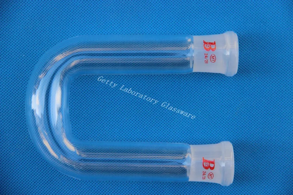 U-образный стеклянный Соединительный адаптер переходник для дистилляции с двумя