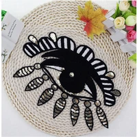 new arrival hot sell fashion diy craft black mystery eye sequins patch sew on clothes stickers decoration