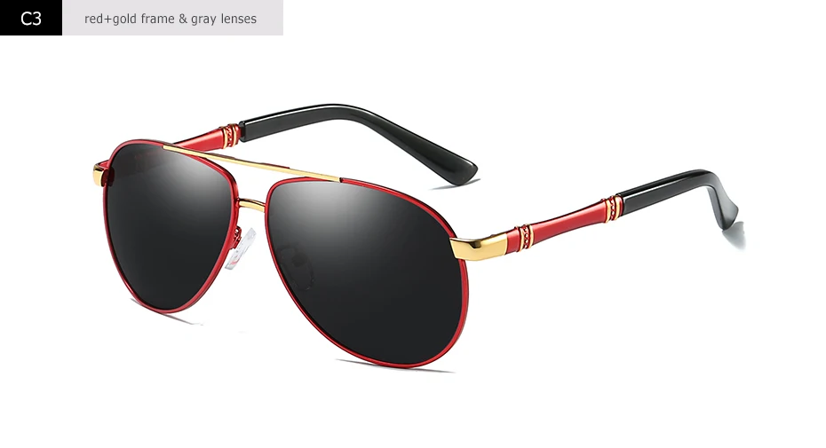 gray Высокое качество пилот поляризованные солнцезащитные очки мужские UV400 двухцветная оправа солнцезащитные очки для вождения oculos masculino gafas с коробкой - Цвет линз: gray