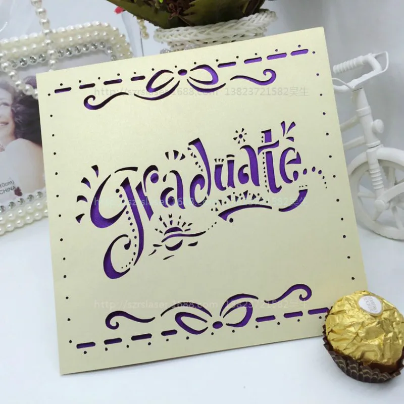 Градиентные полые почтовые открытки лазерной резки памятные поздравительные