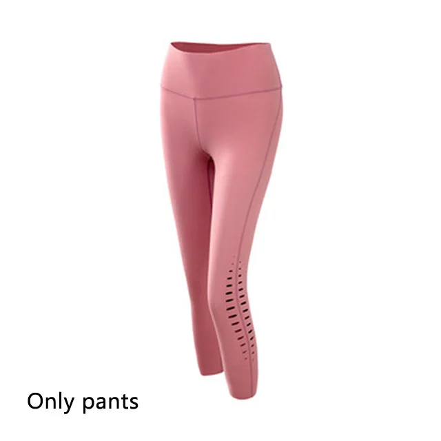 Brown Pants Женский комплект для йоги, бесшовный спортивный бюстгальтер для йоги с высокой талией, леггинсы для спортзала, спортивный костюм пуш-ап, костюм для фитнеса для тренировки - Цвет: Brown Pants