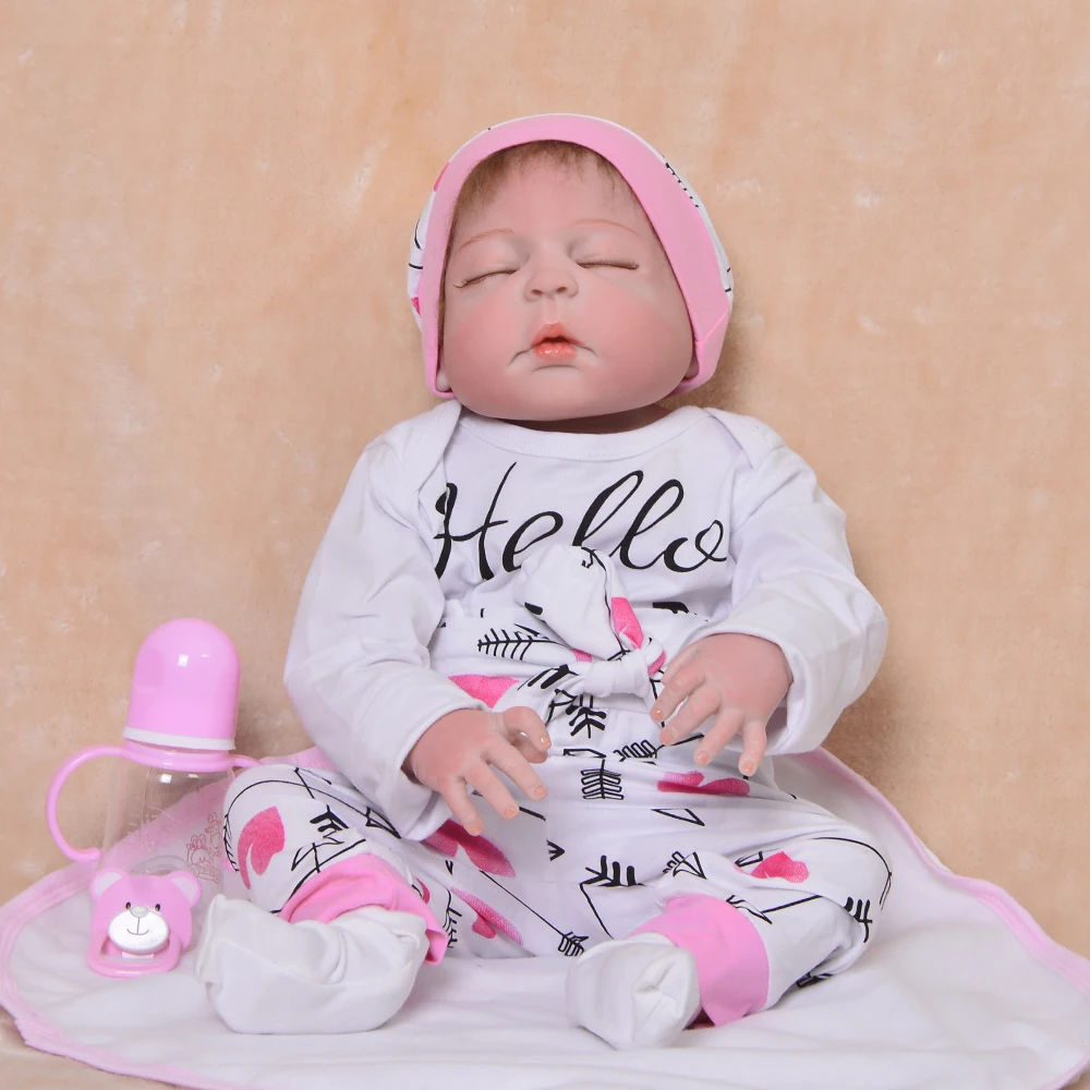 Имитация 57 см настоящая жизнь возрожденная Кукла Новорожденный ребенок девочка