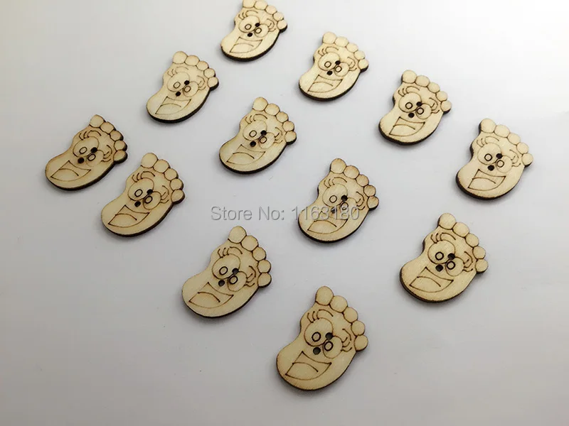 1000 шт./лот детские ножки следы необработанные деревянные формы ремесло лазерная