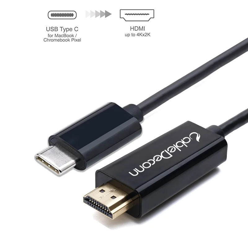 Новый USB 3 1 C Type Thunderbolt на полный HDMI 4K 60HZ Кабель адаптер для Macbook 2016 Google Chromebook Pixel 2017