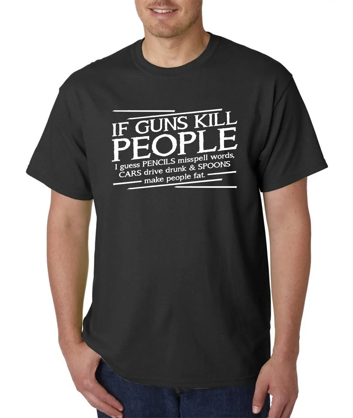 Футболка с надписью If Guns Kill People футболка унисекс 2Nd Reference Pro Gun Rights Usa Lives Matter