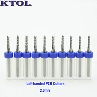 down cut 2 0mm pcb tungsten carbide milling cutter set dremel drill bits cnc router tools end mill for cutting pcb circuit 10pcs
