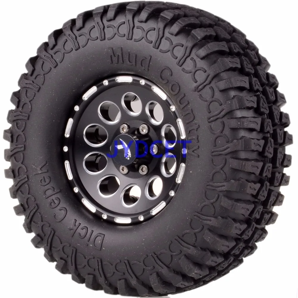 

4pcs 1.9"Aluminum Beadlock Wheel Rim 100mm Tires Tyre FOR RC CAR Rock Crawler 1/10 TRX-4 TRX4 CC01 MST jimny TF2 D90