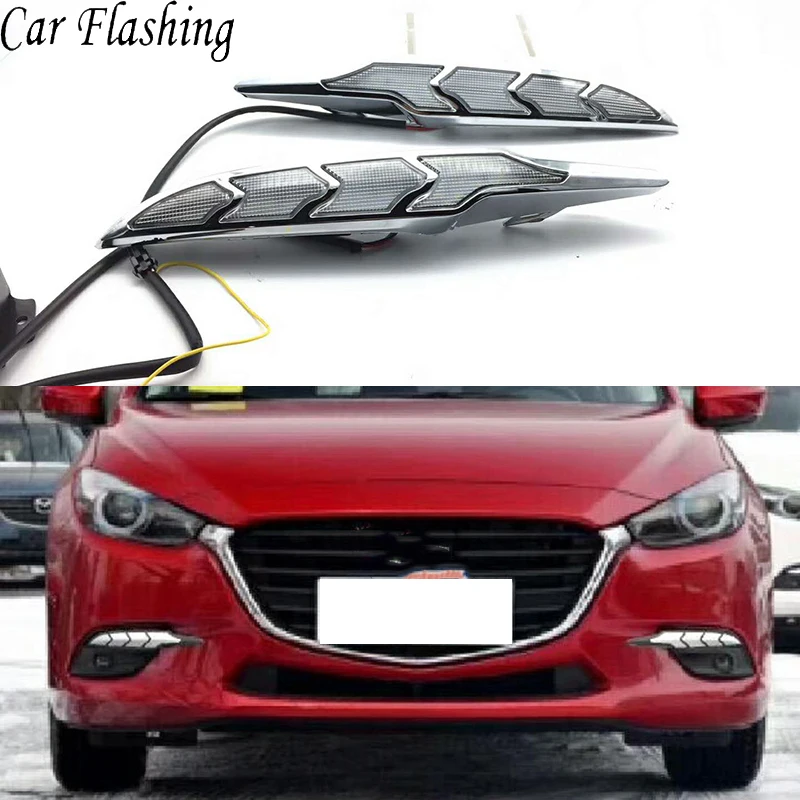 Автомобильная проблесковая 1 пара светодиодные дневные ходовые огни для Mazda 3 Mazda3