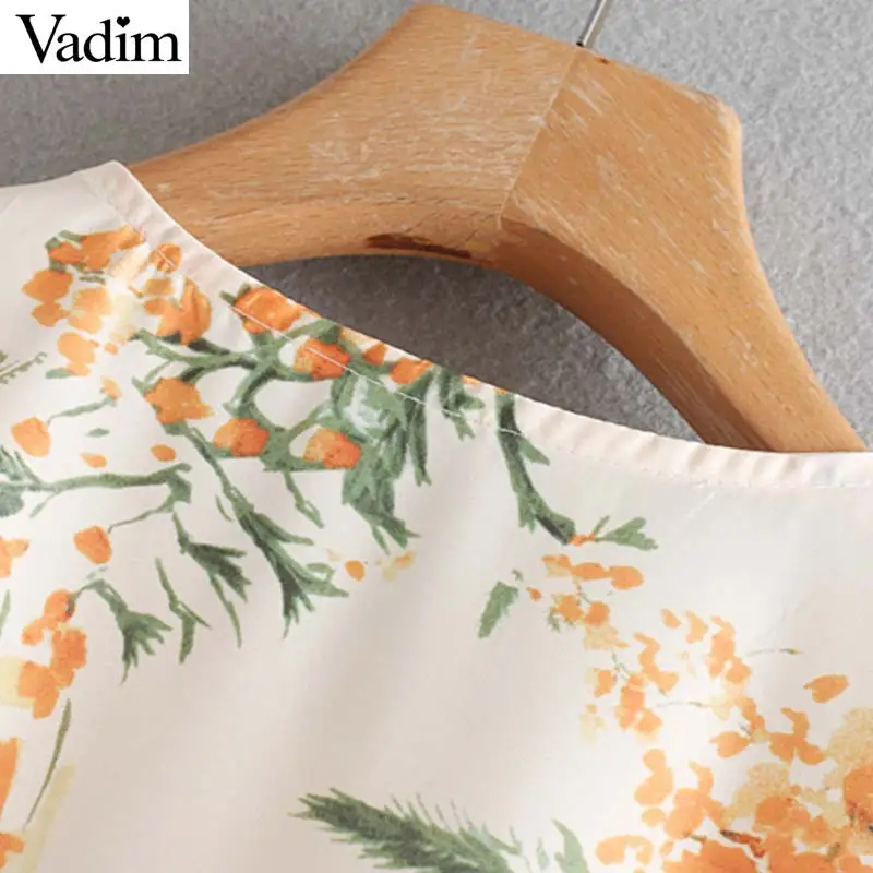 Vadim милый женский с цветочным принтом длинным рукавом о вырезом Повседневный