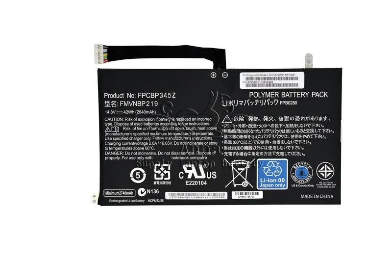 Оригинальный аккумулятор JIGU FPCBP345Z для ноутбука Fujitsu LifeBook UH572 UH552 Ultrabook FMVNBP219 FPB0280 14 8