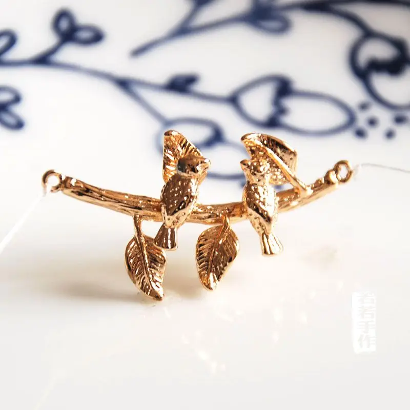 Оптовая продажа 2 шт./лот Подвески с соединителем золотого цвета сделай сам