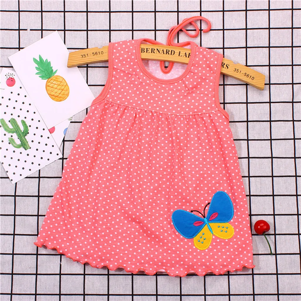2019 Girl Baby Infant Cartoon Flower Children Dot Floral Tees Dress T-Shirt Vest fashion sukienki dziewczynka | Детская одежда и
