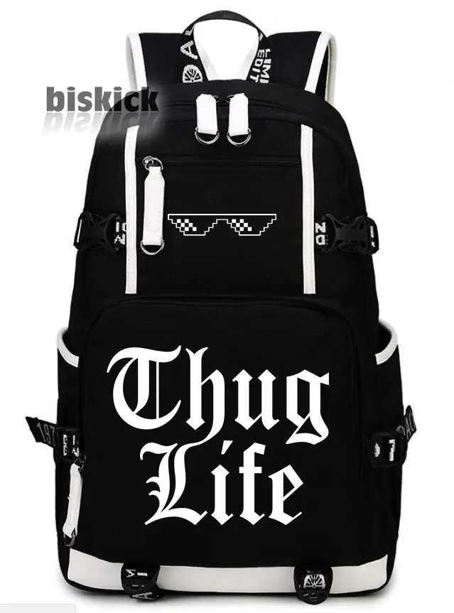 Модный рюкзак на плечо thug life tupac hiphop для женщин и мужчин отдыха девочек мальчиков