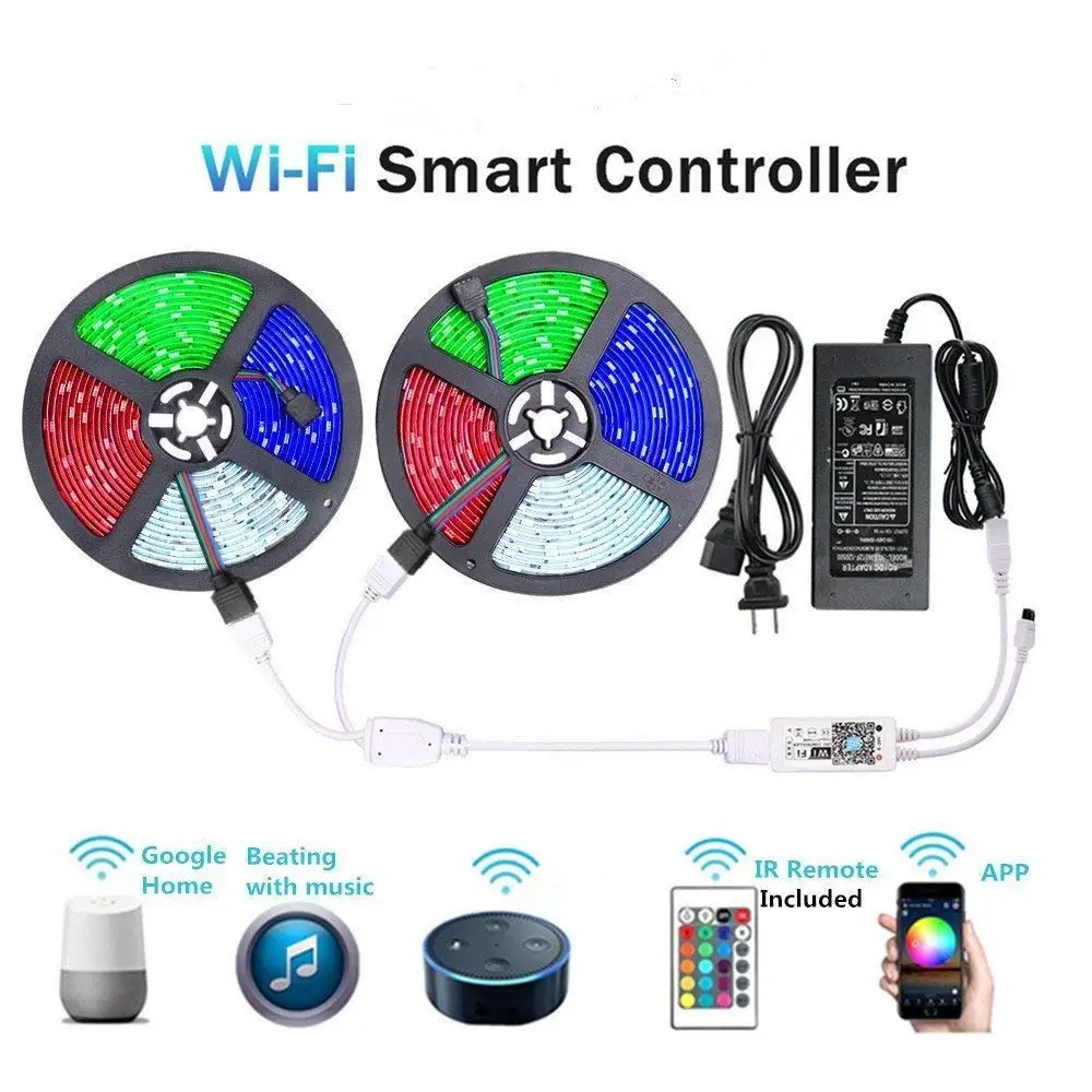 5 м 10 5050 RGB WI FI прокладки СИД светильник Водонепроницаемый цветная (RGB)