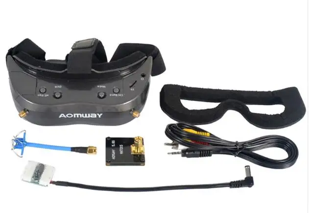 В наличии Aomway Commander Goggles V2 3D 5 8G 64Ch 1080P 800X600 SVGA FPV видеогарнитура с поддержкой HDMI DVR FOV