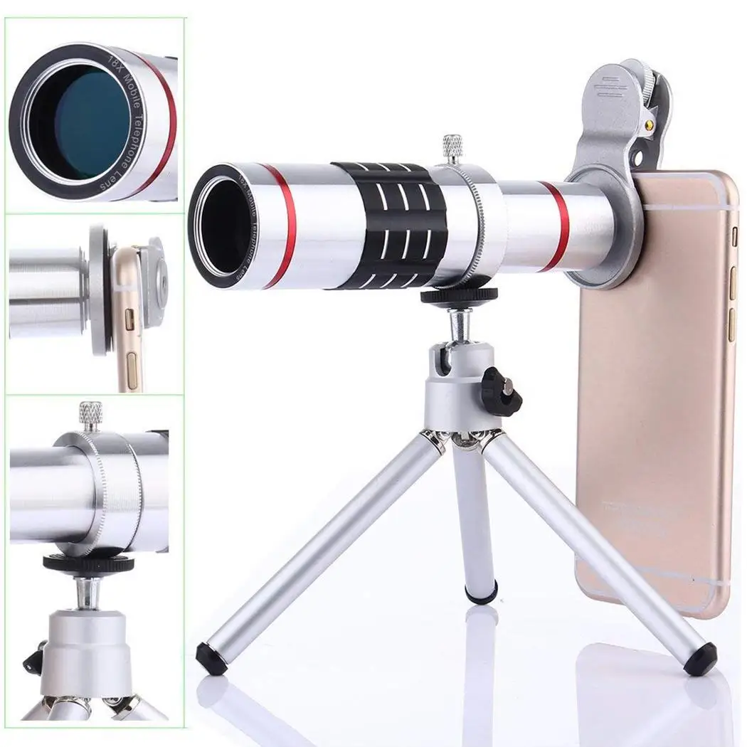 18 раз телескоп из алюминиевого сплава телефото объектив для телефона 90 градусов