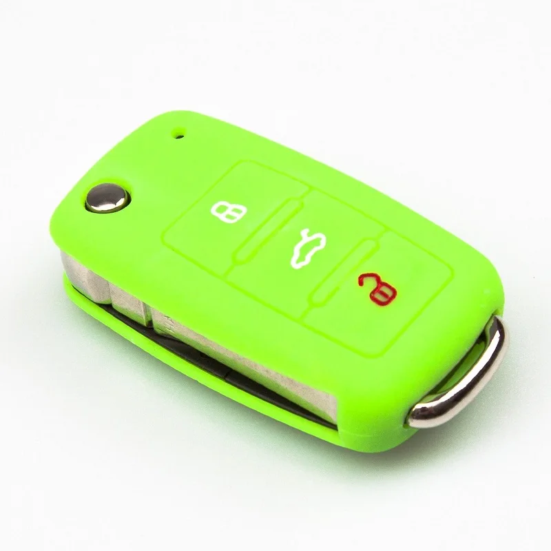 Сумка для ключей с дистанционным управлением чехол цветной силикагель Skoda Fabia