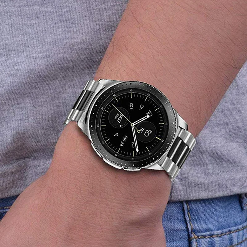 22 мм ремешок для часов из нержавеющей стали для samsung Galaxy 46 мм gear S3 классический/ремешок для huawei Watch GT 2 Классические ремешки для часов