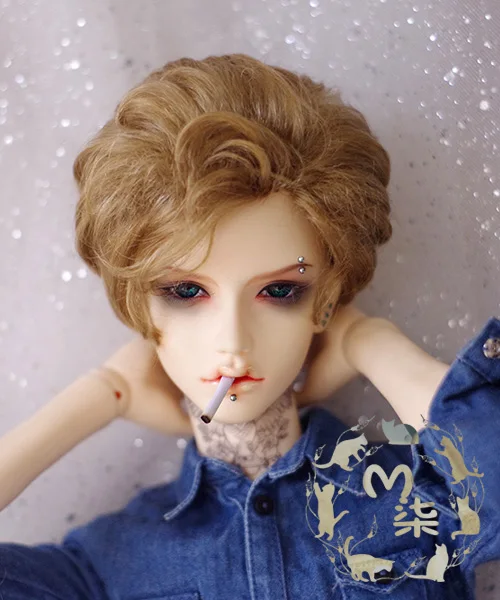 M7-bjd парик куклы синтетический мохер 8-9 дюймов 7-8 1/3 1/4 beerage коричневый винтажный |