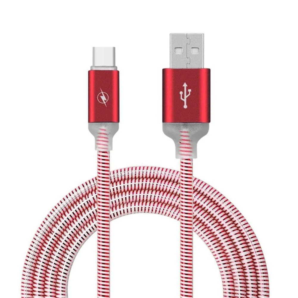 Micro usb-кабель светодиодный светящийся зарядный кабель для iPhone X samsung Xiaomi LG планшет Android мобильный телефон USB зарядное устройство USB C зарядный шнур - Цвет: red
