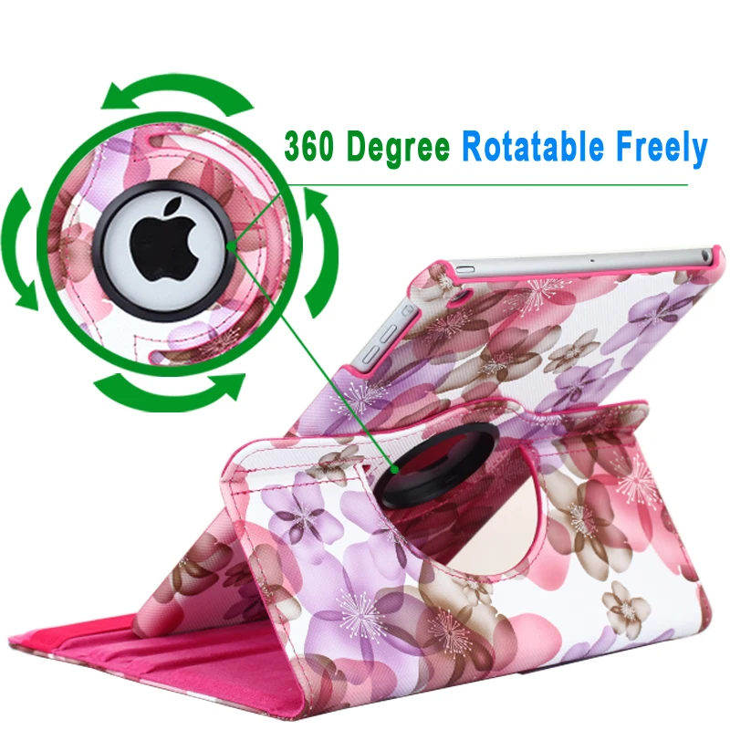 360 градусов вращающийся кожаный умный чехол для IPad 2 3 4 iPad2 iPad3 iPad4 9 7 A1460 A1458 A1459 A1430