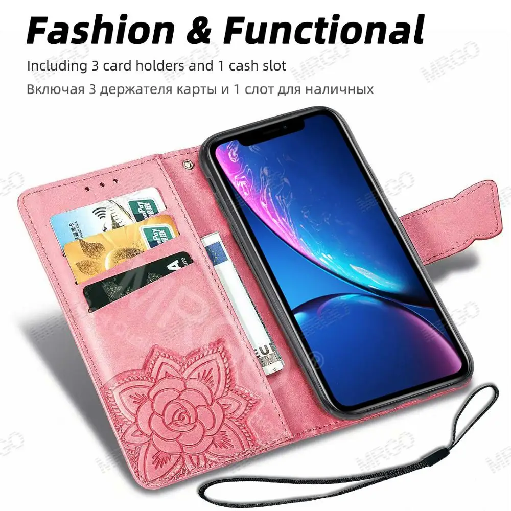 Чехол MRGO для iPhone 7 Plus чехол книжка с рисунком бабочки бумажник 6 6s 8 X XS Max кожаный
