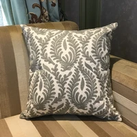 hinyeatex canvas gray cord aquatic embroidery designer pillow cover sofa cushion decorative case 45 x 45cm sell by piece
